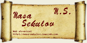 Maša Sekulov vizit kartica